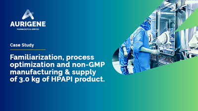 Familiarization, process optimization and non- GMP manufacturing & supply of 3.0 kg of HPAPI product