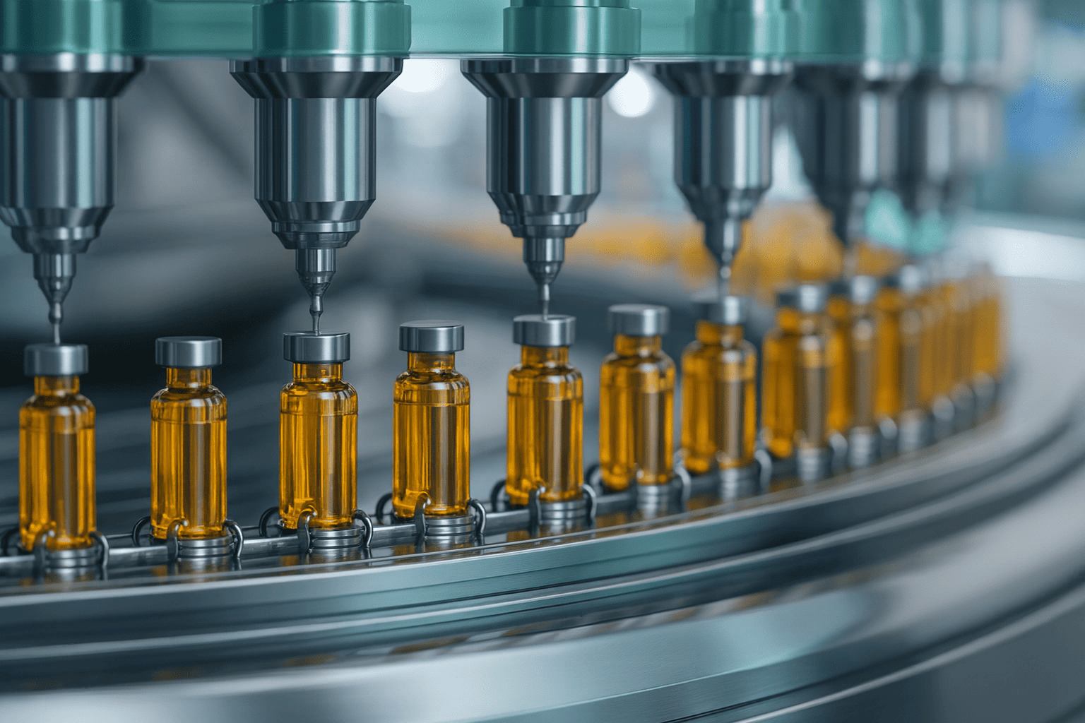 Automated pharmaceutical drug production line