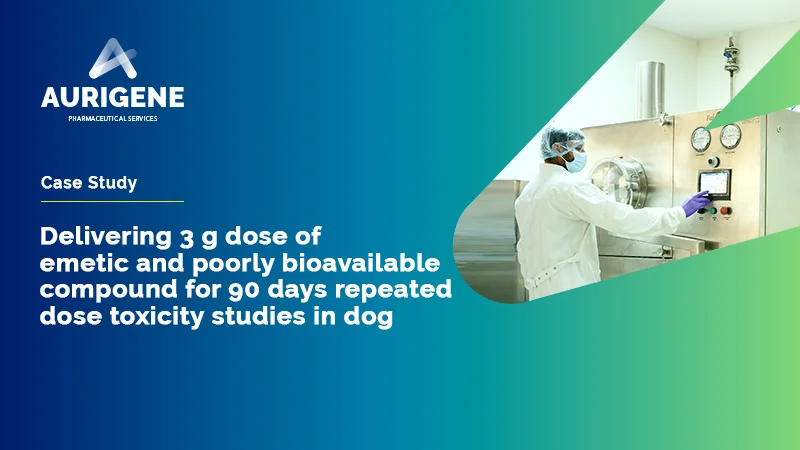 Delivering 3 g dose of emetic and poorly bioavailable compound for 90 days repeated dose toxicity studies in dog